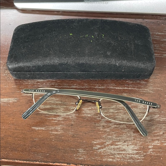 Ted Baker Scuffler B113 LBR brown half rim eyeglasses 48-20-135 with black case - Picture 2 of 16